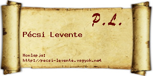 Pécsi Levente névjegykártya