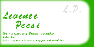 levente pecsi business card