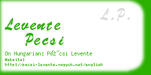 levente pecsi business card